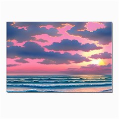 Sunset Over The Beach Postcard 4 x 6  (pkg Of 10) by GardenOfOphir