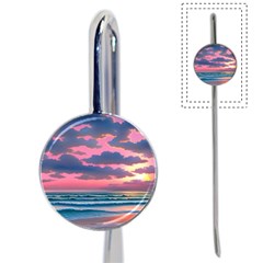 Sunset Over The Beach Book Mark by GardenOfOphir