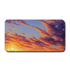 Summer Sunset Over Beach Medium Bar Mat by GardenOfOphir