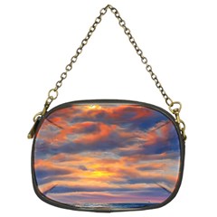 Serene Sunset Over Beach Chain Purse (two Sides) by GardenOfOphir