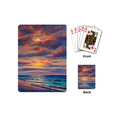 Serene Sunset Over Beach Playing Cards Single Design (mini) by GardenOfOphir