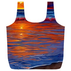 Sunset At The Beach Full Print Recycle Bag (xxl) by GardenOfOphir