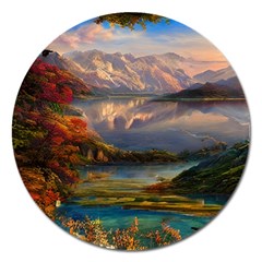 Summer Sunset Magnet 5  (round) by GardenOfOphir