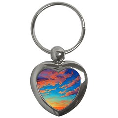 Waves Crashing On The Shore Key Chain (heart) by GardenOfOphir