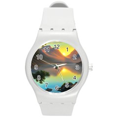 Benevolent Lake Round Plastic Sport Watch (m) by GardenOfOphir