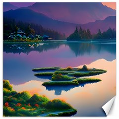 Astonishing Lake View Canvas 16  X 16  by GardenOfOphir