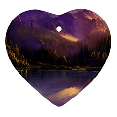 Colored Hues Sunset Ornament (heart)