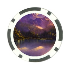 Colored Hues Sunset Poker Chip Card Guard by GardenOfOphir