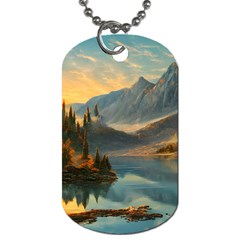 Dazzling Sunset Dog Tag (one Side) by GardenOfOphir