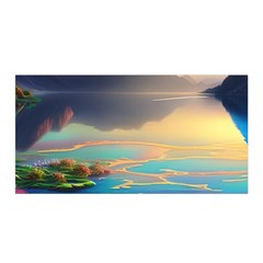 Exquisite Sunset Satin Wrap 35  x 70 