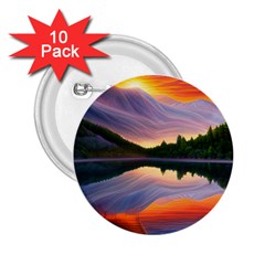 Flaming Sunset 2 25  Buttons (10 Pack)  by GardenOfOphir