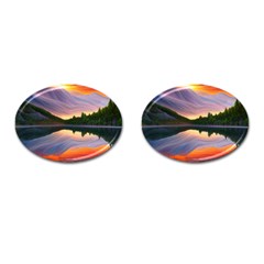 Flaming Sunset Cufflinks (oval) by GardenOfOphir