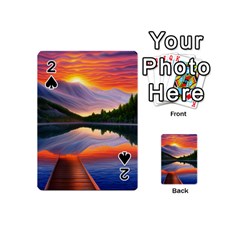 Flaming Sunset Playing Cards 54 Designs (mini) by GardenOfOphir