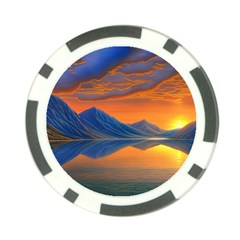 Glorious Sunset Poker Chip Card Guard by GardenOfOphir