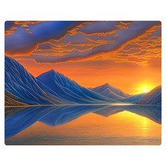 Glorious Sunset One Side Premium Plush Fleece Blanket (medium) by GardenOfOphir