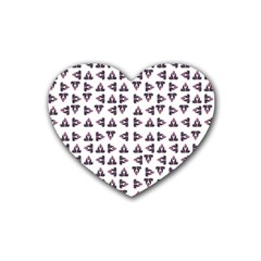 Happy Hound Funny Cute Gog Pattern Rubber Coaster (heart) by dflcprintsclothing