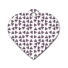 Happy Hound Funny Cute Gog Pattern Dog Tag Heart (two Sides) by dflcprintsclothing