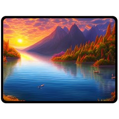 Immaculate Sunset One Side Fleece Blanket (large) by GardenOfOphir