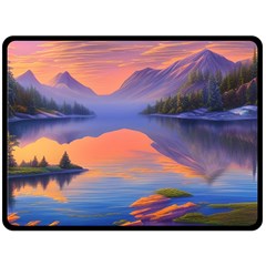 Loveliest Sunset One Side Fleece Blanket (large) by GardenOfOphir