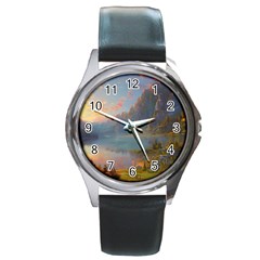 Marvelous Sunset Round Metal Watch by GardenOfOphir