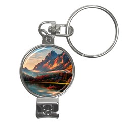 Opulent Sunset Nail Clippers Key Chain by GardenOfOphir