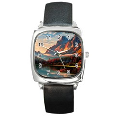 Opulent Sunset Square Metal Watch