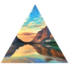 Portentous Sunset Wooden Puzzle Triangle by GardenOfOphir