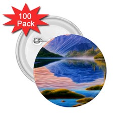 Romantic Lake Sunset 2 25  Buttons (100 Pack)  by GardenOfOphir