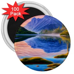 Romantic Lake Sunset 3  Magnets (100 Pack) by GardenOfOphir