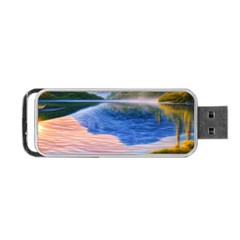 Romantic Lake Sunset Portable USB Flash (Two Sides)