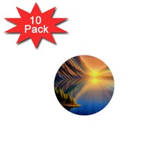 Remarkable Lake Sunset 1  Mini Buttons (10 Pack)  by GardenOfOphir