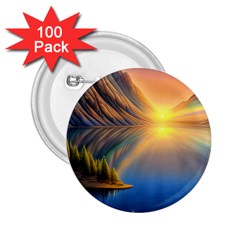 Remarkable Lake Sunset 2 25  Buttons (100 Pack)  by GardenOfOphir