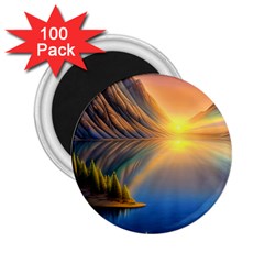Remarkable Lake Sunset 2 25  Magnets (100 Pack)  by GardenOfOphir
