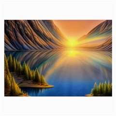 Remarkable Lake Sunset Large Glasses Cloth by GardenOfOphir
