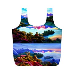 Solemn Soft Pastel Sunset Full Print Recycle Bag (m) by GardenOfOphir