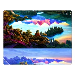 Solemn Soft Pastel Sunset One Side Premium Plush Fleece Blanket (large) by GardenOfOphir