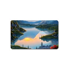 Somber Lake Sunset Magnet (name Card)