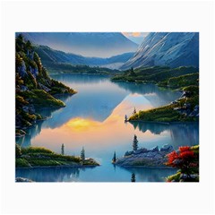 Somber Lake Sunset Small Glasses Cloth by GardenOfOphir