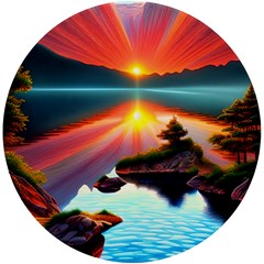 Gorgeous Sunset Uv Print Round Tile Coaster