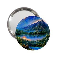 Stunning Sunset By The Lake 2 25  Handbag Mirrors by GardenOfOphir