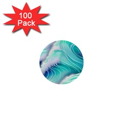 Stunning Pastel Blue Ocean Waves 1  Mini Buttons (100 Pack)  by GardenOfOphir