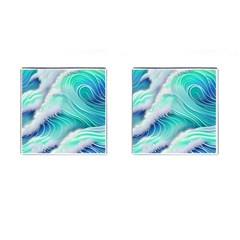Stunning Pastel Blue Ocean Waves Cufflinks (square) by GardenOfOphir