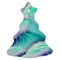 Stunning Pastel Blue Ocean Waves Christmas Tree Ornament (Two Sides)