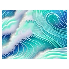 Stunning Pastel Blue Ocean Waves One Side Premium Plush Fleece Blanket (extra Small) by GardenOfOphir