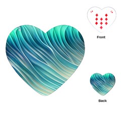 Pastel Ocean Waves Playing Cards Single Design (heart) by GardenOfOphir