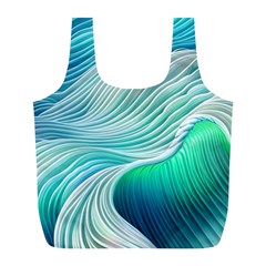 Pastel Abstract Waves Pattern Full Print Recycle Bag (l) by GardenOfOphir