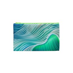 Pastel Abstract Waves Pattern Cosmetic Bag (xs) by GardenOfOphir