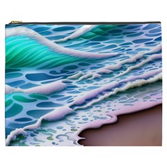 Shore Blue Ocean Waves Cosmetic Bag (xxxl) by GardenOfOphir