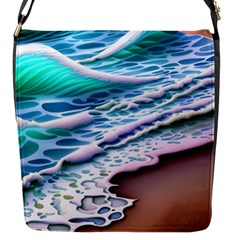 Shore Blue Ocean Waves Flap Closure Messenger Bag (s) by GardenOfOphir