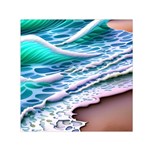 Shore Blue Ocean Waves Square Satin Scarf (30  x 30 ) Front